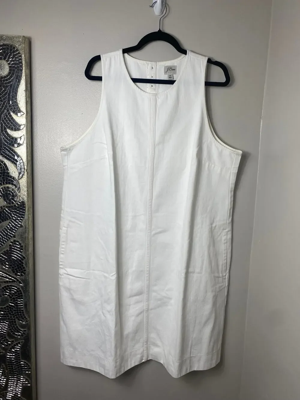 NWT J. CREW DRESS 20 WHITE DENIM COASTAL RESORT VACATION MINIMALIST CASUAL